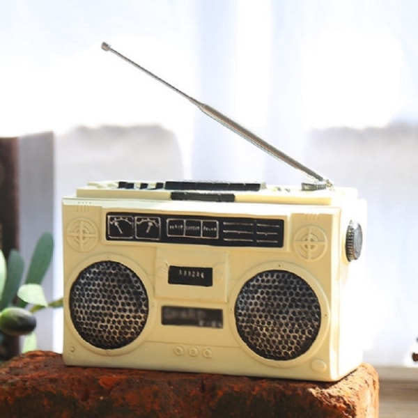 Vintage Radio TV- set Heminredning Retro Hantverksdekoration, Stil: Radio Beige