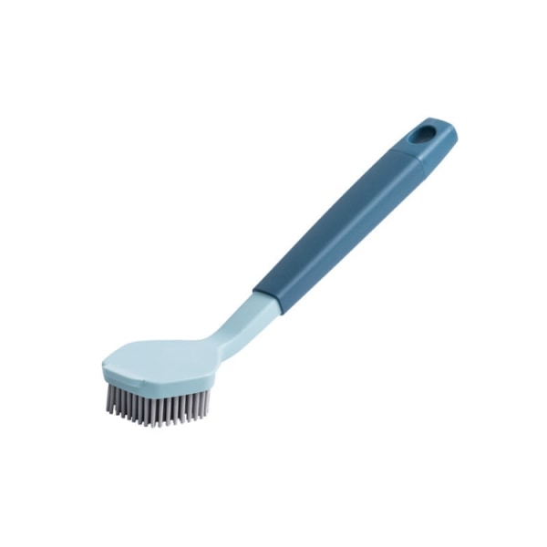 Tvåfärgad Bangs Head Tvättkruka Borste Kök Rengöringsborste med långa skaft (blå)