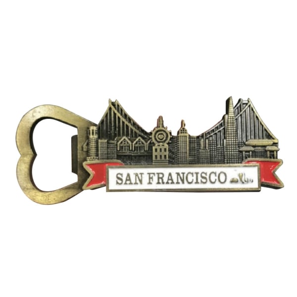 Arkitektoniskt landskap Metallmagnetiska kylskåpsdekor Heminredning (Golden Gate Street Opener)