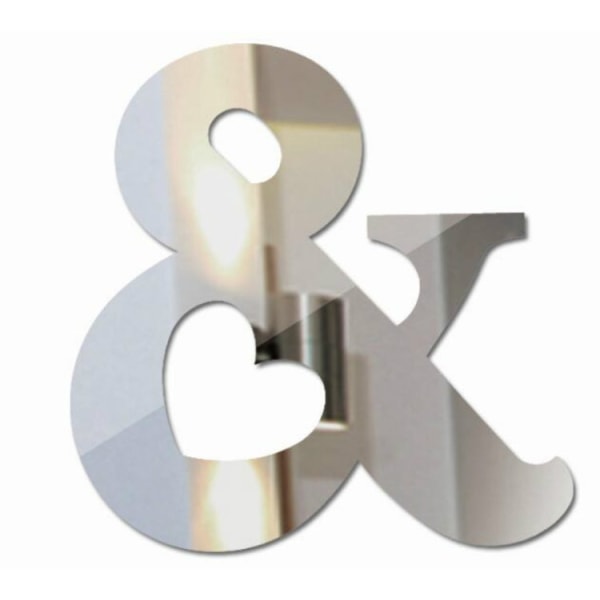 2 ST Heminredning Kreativ personlighet Engelska bokstäver Akrylspegel 3D DIY väggklistermärken(&)