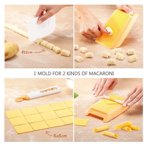 Plast Pasta Macaroni Board Spaghetti Maker Kavelform Form (gul)