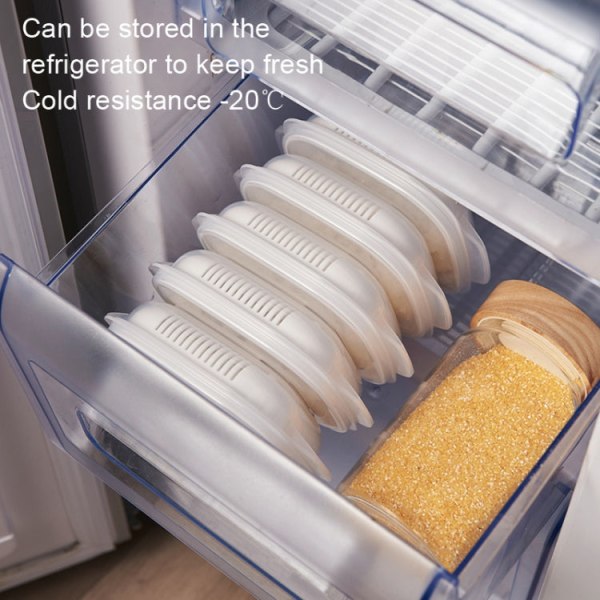 Färskhållningslåda för ris, frysbar och uppvärmningsbar grönsaksmatlåda (15,5x13,1x3,9 cm)