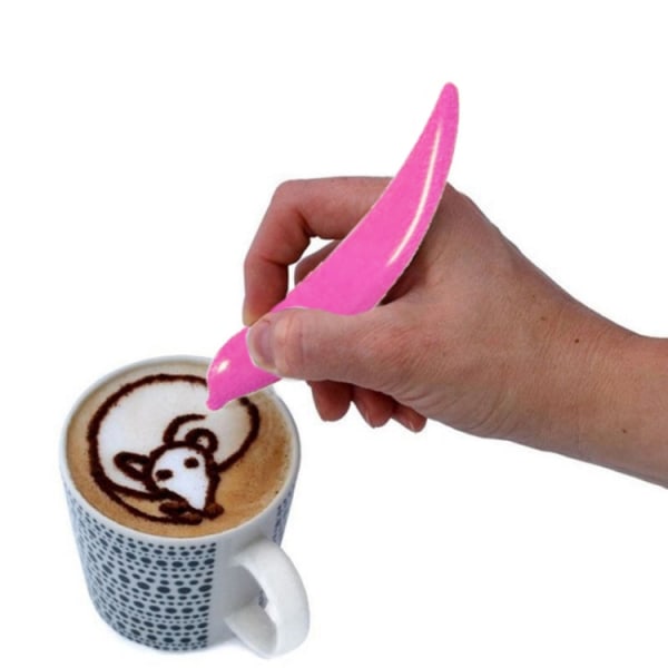 Ny elektrisk Latte Art-penna för kaffekaka-penna för dekorationspenna för kryddtårta Kaffesnideripenna Bakningsverktyg (lila)