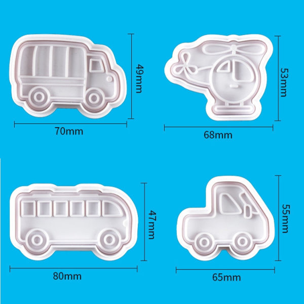 3 set dekorativa form i plast Transportverktyg Series form(A)