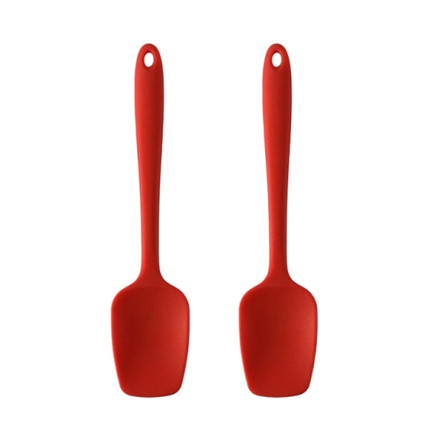 2 st 28 cm silikon fyrkantig spade tårtskrapa (röd)