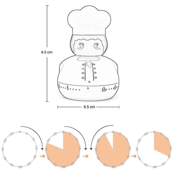 RB189 Mini Chef Timer Köksmaskiner Påminnelse Learning Time Manager, Style Slumpmässig leverans (Blå)