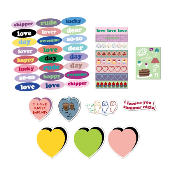 Cherry Love Heart Söt Girly Heart Tablet Phone Dekoration Sticker (40 st/ set)