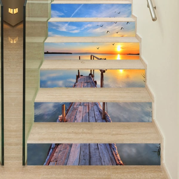 13st / Set DIY Creative Silent Sea Stairs Sticker Heminredning, Storlek: 18*100cm