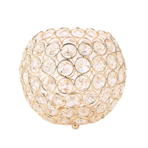 Crystal Ball Ljusstake Vas Road Bly Ball Typ Ljusstake Bröllopsljusstake dekoration, storlek: 100 mm (guld)