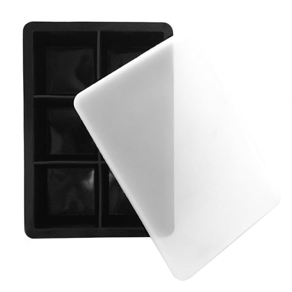 Bar Whisky Silikon Ice Tray Form, Specifikation: 6 Grid Square Cover(svart)