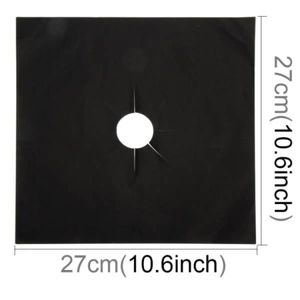 Gasugnsyta Ultratunt fibermaterial Skyddande rengöringsdyna för spishäll, storlek: 27*27 cm, 0,2 mm (svart)