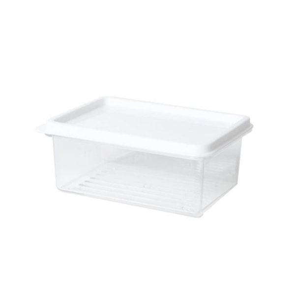 2 ST Kylskåpsförvaring Fresh-Keeping Box Köket kan staplas med Frozen frukt förseglad box, storlek: liten (vit)