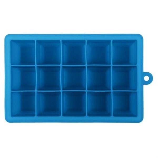 15 Grids DIY Big Ice Cube Form fyrkantig form silikon isbricka Fruktglassmaskin (himmelsblå)