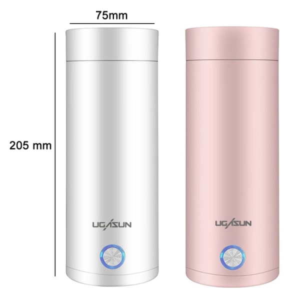 UGASUN Travel Portable Mini Electric Uppvärmd Vattenkopp, Färg: UK Plug (Rosa)