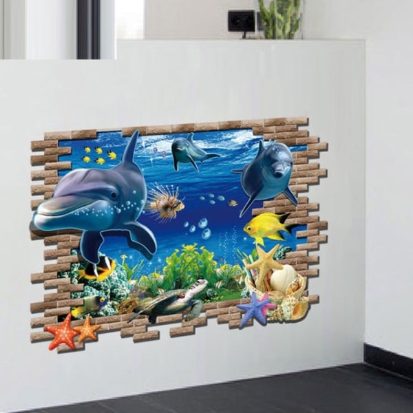 3D Underwater World Creative Fashion Wall Stickers, Storlek: 60cm x 90cm