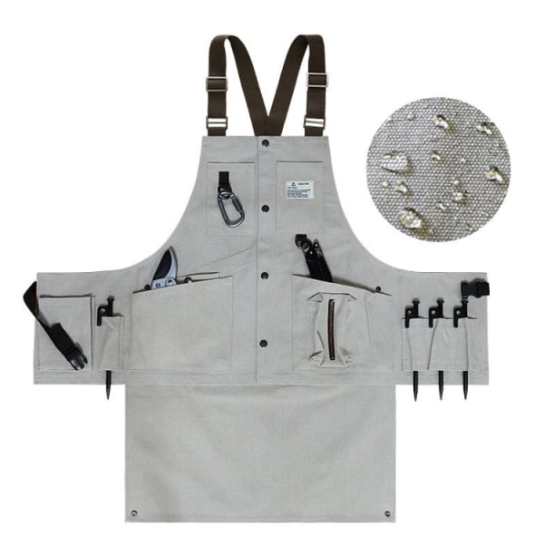 Canvas Electric Craftsmen Multi Pocket Tool Förkläde (grå)