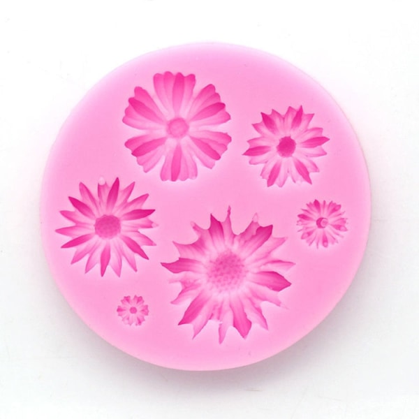 2 ST 3D Blomma molds Fondant Hantverkstårta Godis Choklad Isbakningsverktyg (rosa)