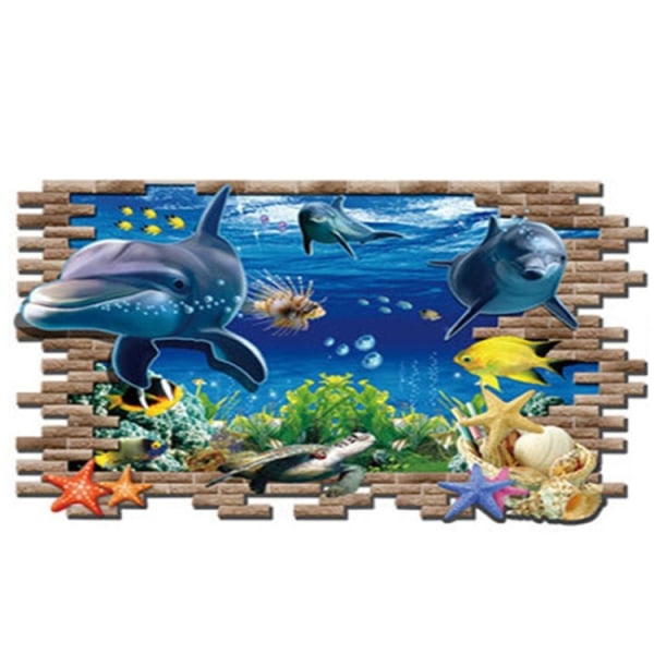 3D Underwater World Creative Fashion Wall Stickers, Storlek: 60cm x 90cm