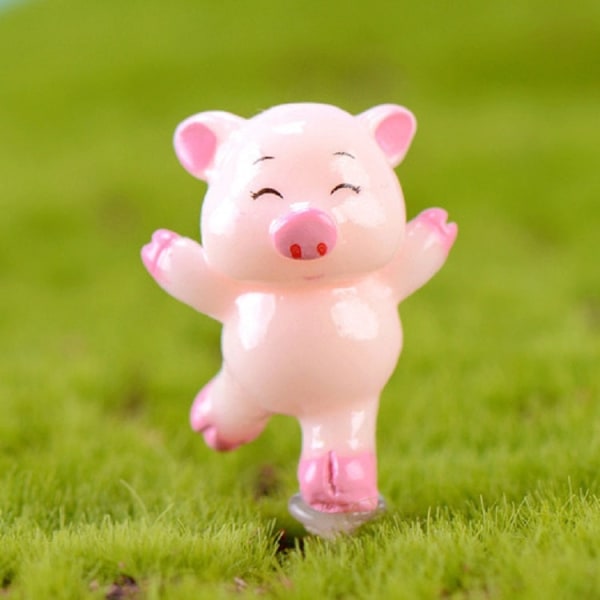 5 st Smågrisfamiljen Cartoon Resin Crafts, Stil: Running Pig