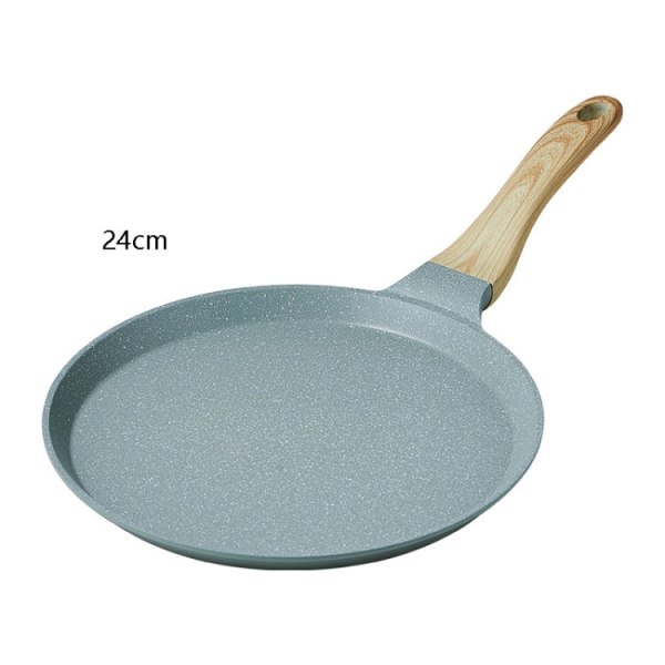 Icke-vidhäftande pannkaksskorpa omelett frukost pannkakspanna, färg: Grön 24cm