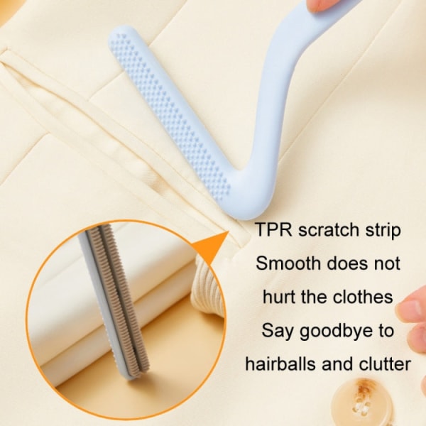 Dubbelsidig elektrostatisk hårborttagningsborste Dammborttagningsskrapa för kläder (vit)