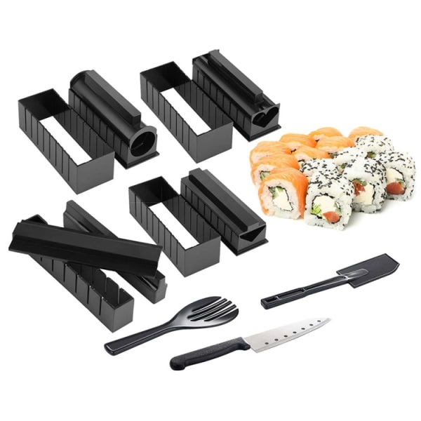11 i 1 Form med Sushi Kniv Form DIY Hem Kreativ Sushi Roll Set