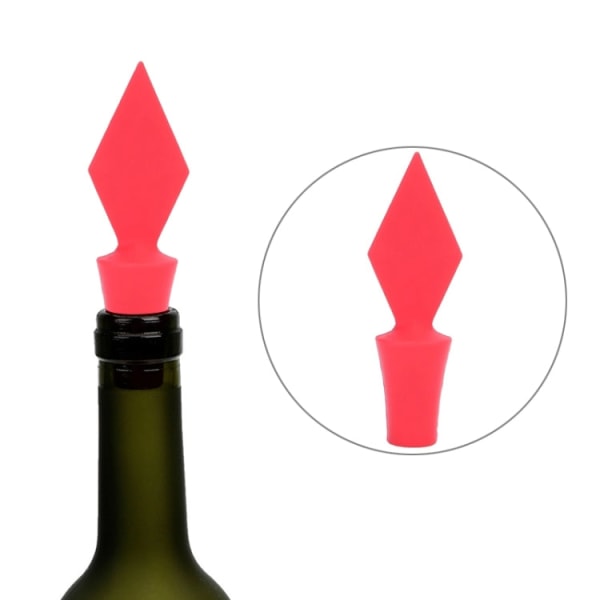 Silicone Wine Stopper Poker Series Wine Stopper (Röd fyrkant)