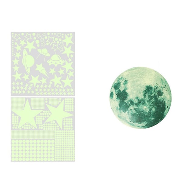 AFG3387 Moon Star Rymdskepp Luminous Wall Sticker, Specifikation: 930PCS Grön