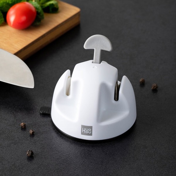 Original Xiaomi Youpin Huohou Kitchen Mini dubbelhjuls knivslipare (Vit)