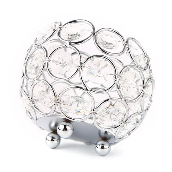 Crystal Ball Ljusstake Vas Road Bly Ball Typ Ljusstake Bröllopsljusstake dekoration, storlek: 100 mm (silver)