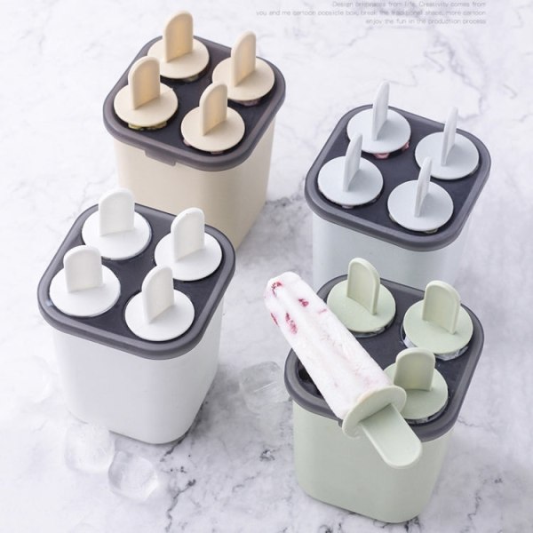 Sommar DIY Creative Popsicle Ice Cream Mould Ice Box (Mjölkvit)