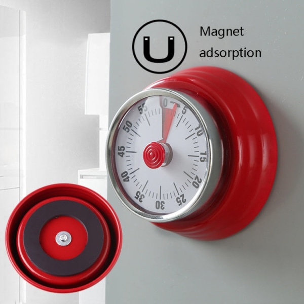 Kökstimer Bekväm hemmatimer Magnetisk väckarklocka (röd)