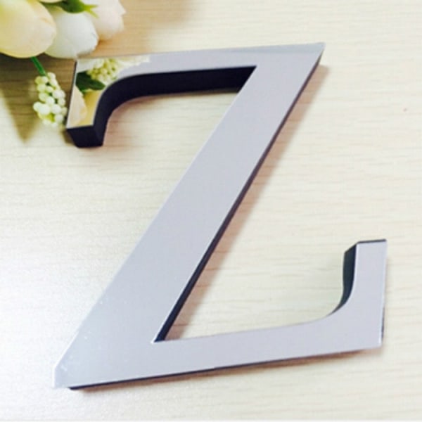 2 ST Heminredning Kreativ personlighet Engelska bokstäver Akrylspegel 3D DIY väggklistermärken(Z)