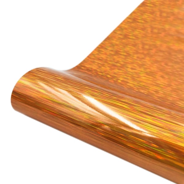 30,5 x 100 cm Illusion Laser Borstad Glitter Självhäftande Vinylgravyr (orange)