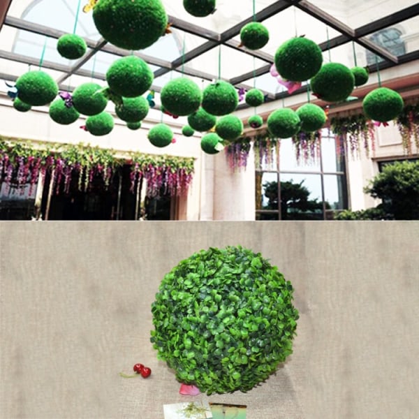 Konstgjord Aglaia Odorata Plant Ball Topiary Bröllopsevenemang Hem Utomhusdekoration Hängande prydnad, Diameter: 8,7 tum