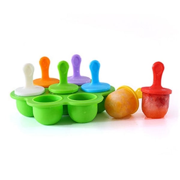 Silikon Mini Ice Pops Form Glass Ball Lolly Maker Popsicle Molds Baby DIY Food Supplement Tool (grön)