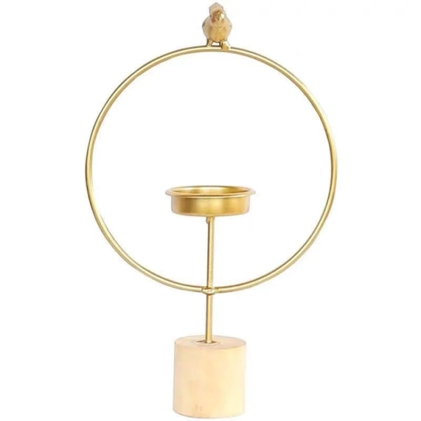 Round Iron Bird Candelaber Creative Home Matbord Ljusstake Romantisk Candlelight Middag Ljusstake Dekoration, Storlek: Liten (Guld)