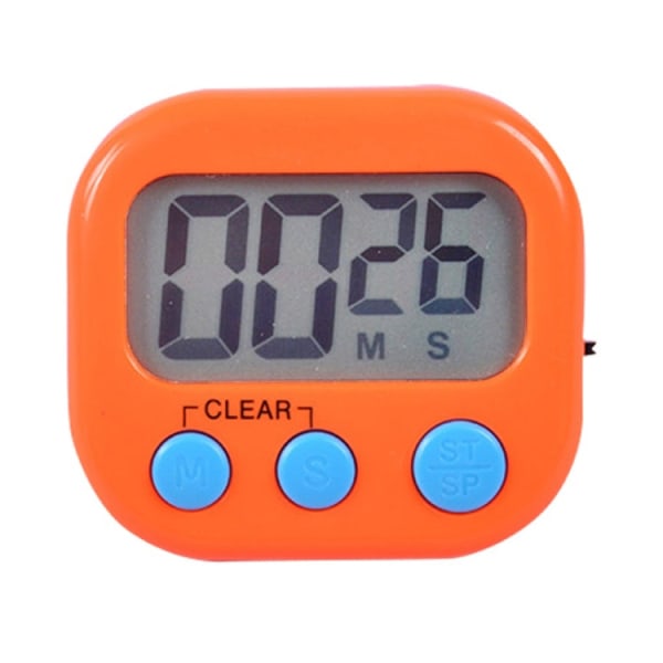 Digital kökstimer Elektroniskt larm Magnetisk baksida med LCD-skärm för matlagning Bakning Sportspel Office (orange)