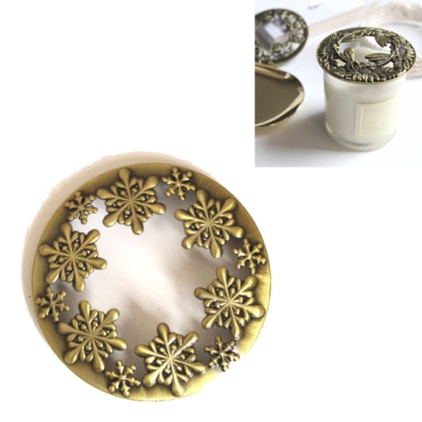 Inbyggd smidesjärn polytermisk antihängande väggdoftljus zinklegering Smart Cover(Golden Snowflake)