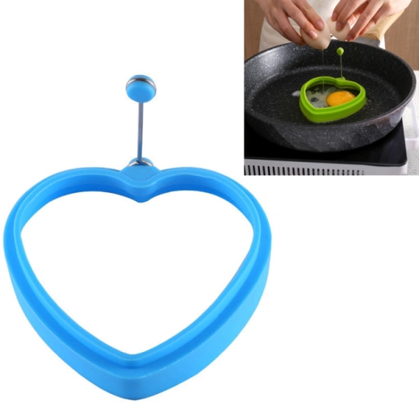 10 st Livsmedelsklassad silikon hjärtformad omelett form Pocherad form(hjärtformad blå)