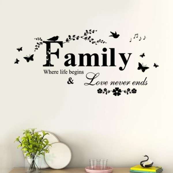 Familj Engelska Brev Kreativ Vardagsrum Veranda Dekoration Bakgrund Väggdekaler