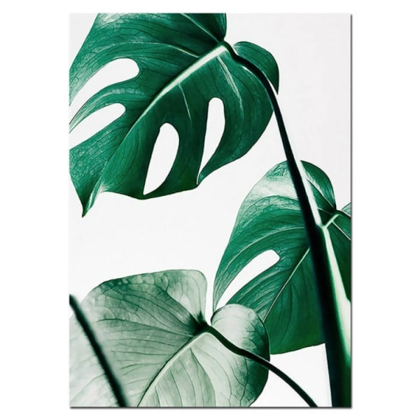 Plant Leaf Engelska Letter Art Posters Prints Art Wall Pictures without ram, Storlek: 13×18cm (Green Leaf)