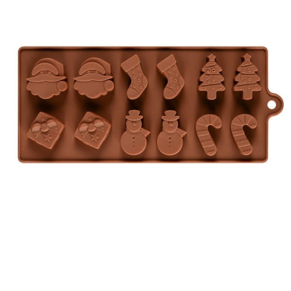 Silikon julchokladbakningsverktyg Non-stick gelégodis 3D DIY- form(choklad)