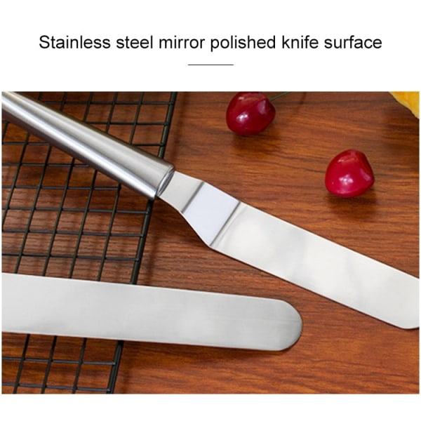 Rostfritt stål gräddspatel Rostfritt stål klockkniv Tårtspatel Bakskrapa Bakverktyg (10-tums böjd kniv)