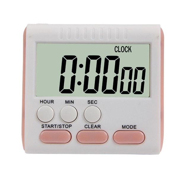 Kök Timer 24 Timmar Digital Växande Klocka LCD Skärm Magnetisk Bakgrund För Matlagning Bakning(Rosa)