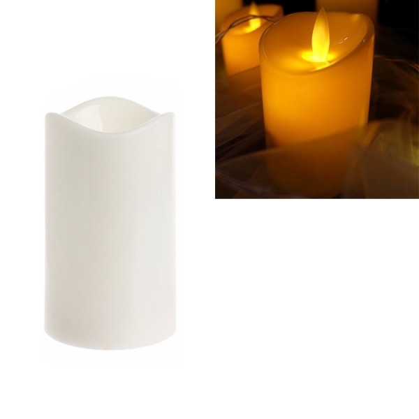 Cylindriskt LED elektroniskt ljussimuleringsljus för bröllopsljusstake, storlek: 15x7,5 cm