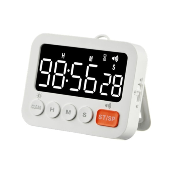 8801B enkel version LED-skärmklocka Digital timernedräkningspåminnelse (vit)