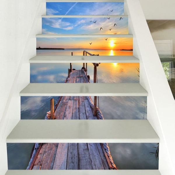 13st / Set DIY Creative Silent Sea Stairs Sticker Heminredning, Storlek: 18*100cm