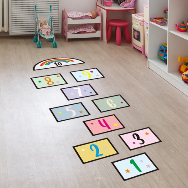 Digital Jumping Grid Game Floor Paste Förskolemarkdekoration för barn(zsz1443)
