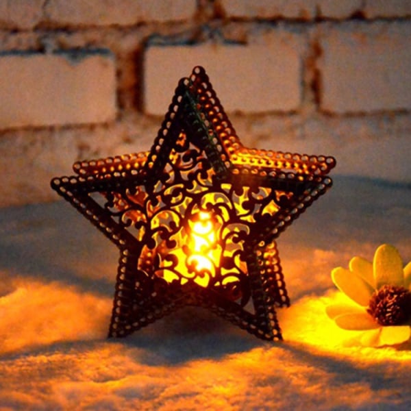 Juldekor Marockansk Ljusstake Ljus Femuddig stjärna Färgglad Ljusstake